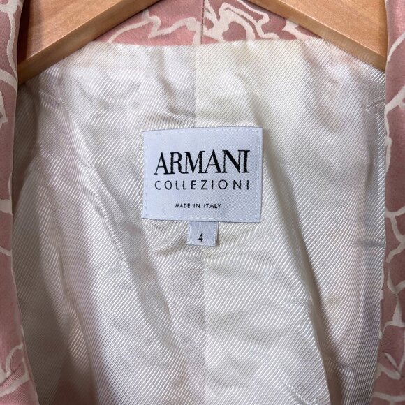 Armani Collezioni Floral Print Brocade Cropped Blazer Size 4 Vintage 90s - Picture 3 of 13